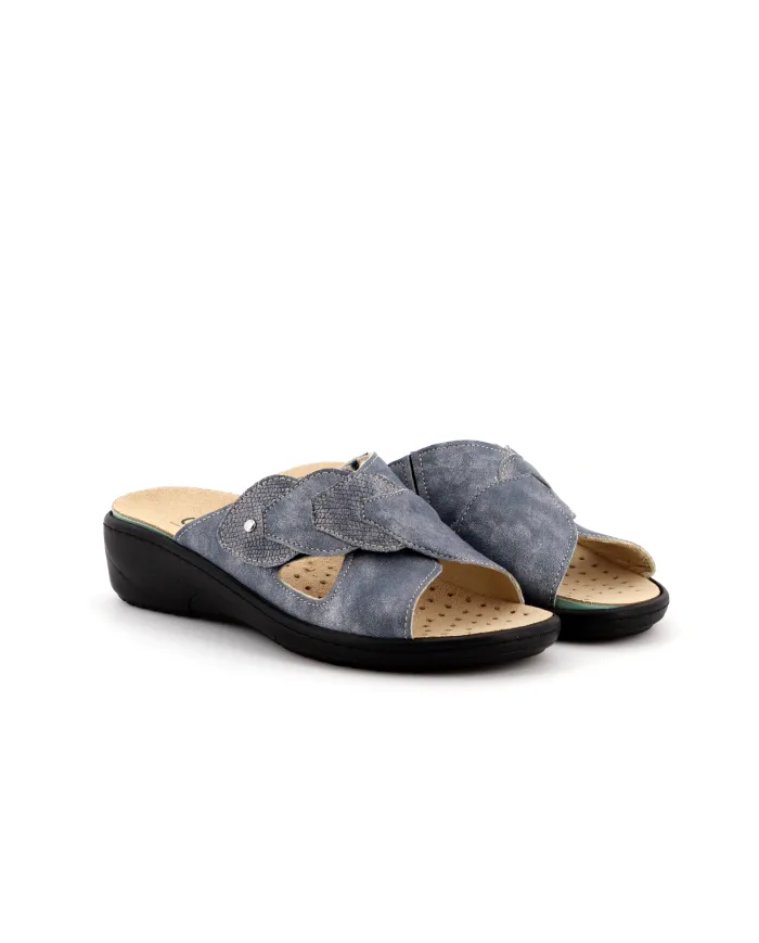 Cinzia Soft Ciabatta Blu - Glamour Calzature