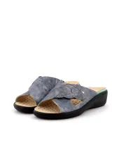 Cinzia Soft Ciabatta Blu - Glamour Calzature