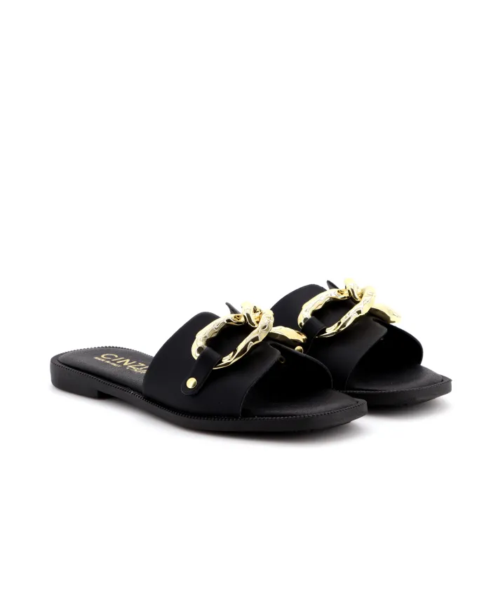 Cinzia Soft Ciabatta Nero - Glamour Calzature