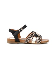 CafèNoir Sandalo Cavallino Leopardato Nero - Glamour Calzature
