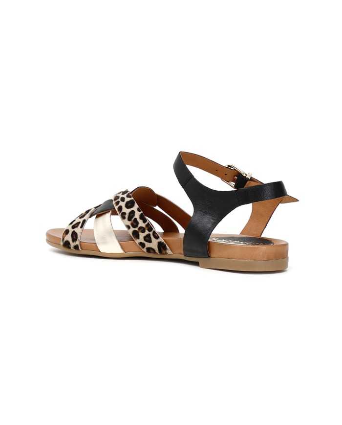 CafèNoir Sandalo Cavallino Leopardato Nero - Glamour Calzature
