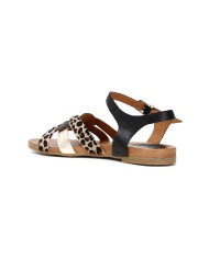 CafèNoir Sandalo Cavallino Leopardato Nero - Glamour Calzature