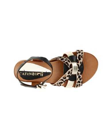 CafèNoir Sandalo Cavallino Leopardato Nero - Glamour Calzature